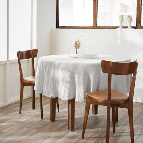 OUREA - Nappe Ronde Ø180cm Gaze de Coton Nuage (1/2)
