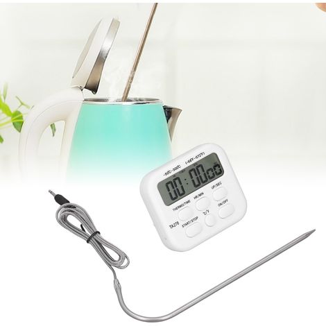 Thermomètre Cuisine [Thermomètre Cuisine] [Digital Kitchen Thermometer High Sensitivity Multifunctional Thermometer] ABS 8x7cm -50℃-300℃ Thermomètre Four Grill avec Sonde Alarm (1/5)