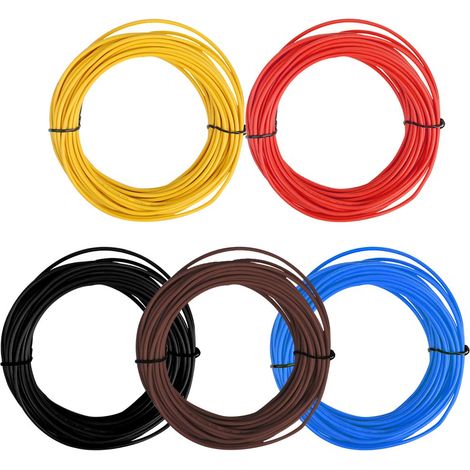 5Pcs 1.5 mm² FLRY-B Fil Electrique 5 x 10 m Câble Electrique Véhicule Fusibles de Batterie Auto Fil Electrique 12v Automobile Fusibles de Batterie Auto Câblage Électrique Voiture Autoradio (1/5)