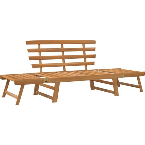 INLIFE Banc de jardin 2-en-1 190 cm Bois solide d'acacia (1/5)