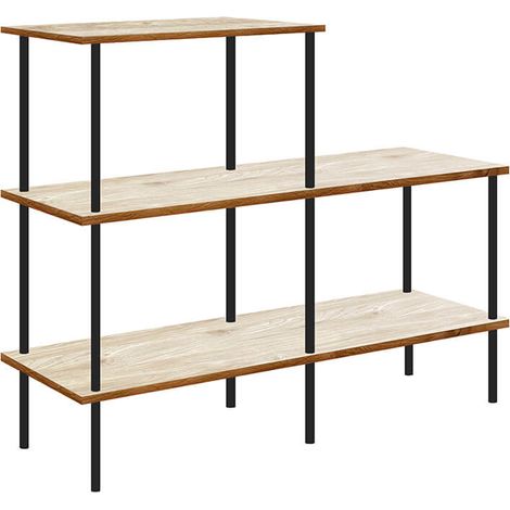 HOME DELUXE Regal INDU Light Oak 140 x 110 cm I Bücherregal, Standregal, Offenes Regal, Wohnzimmerregal Regalsystem Regal Bücherregal Wandregal (1/5)
