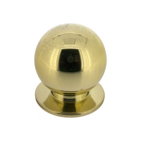 Ouvre&Déco – Bouton de meuble boule Ø29 mm en laiton poli brillant – Finition élégante pour portes et tiroirs – Vis M4 sécable incluse