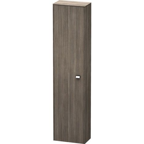 Duravit Brioso Armario alto 177,0x42,0x24,0 cm, 1 puerta, abatible a la izquierda, 1 balda de madera, 3 baldas de cristal, Color (frente/cuerpo): Decoración Pino Terra, mango cromado - BR1320L1051