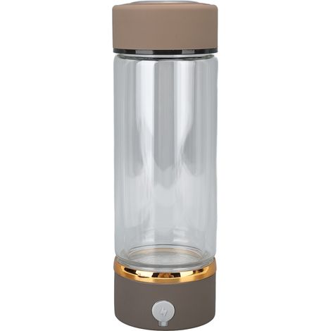 Bouteille d'eau riche en hydrogène, portable et rechargeable, pour la santé, idéale pour la maison, les voyages et le bureau (couleur café). (1/5)