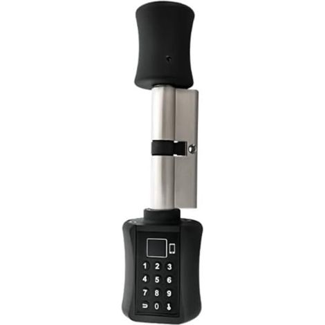 Serrure de porte intelligente Cylindre Bluetooth TUYA app mot de passe empreinte digitale biométrique électronique serrure de porte intelligente clavier numérique Code serrure sans clé ( Color : Zwart (1/5)