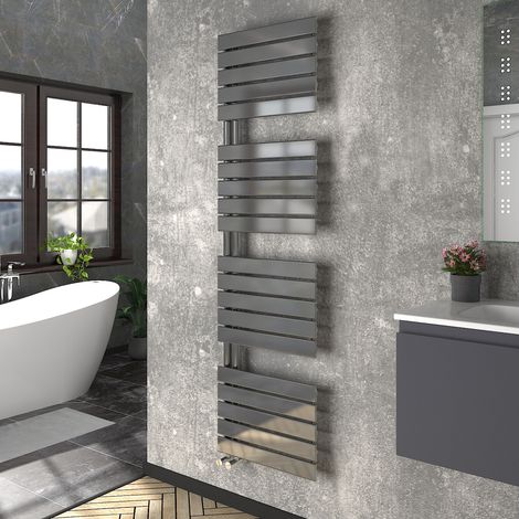WarmeHaus Heated Towel Radiator Flat Panel Gunmetal 1800x500mm