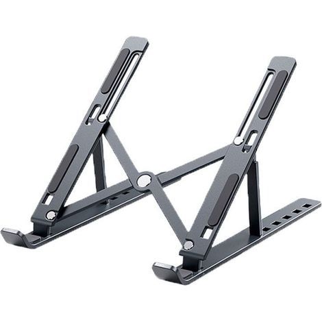 Support pour ordinateur portable gris 18 pouces 18 x 25,5 x 15 cm 1 support réglable pour ordinateur portable pliable en alliage d'aluminium léger (1/5)