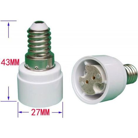 Lot de 4 adaptateurs de culot E14 vers G4 MR16 GU5.3 GU4 pour ampoule LED ou halogène (1/5)