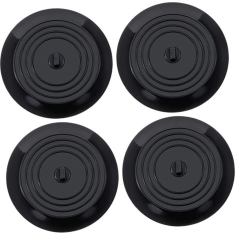 Pieces Silicone Drain Stopper, Overflow Drain Cover, Floor Drain Cover, Sink Stopper, Basin Stopper, Drain Plug, Black (1/5)