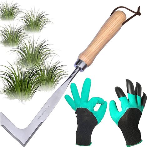 grattoir à joints en acier inoxydable, avec manche, pour désherber et ameublir les joints. Idéal comme outil de jardinage manuel. Un cadeau parfait pour les jardiniers. (1/5)