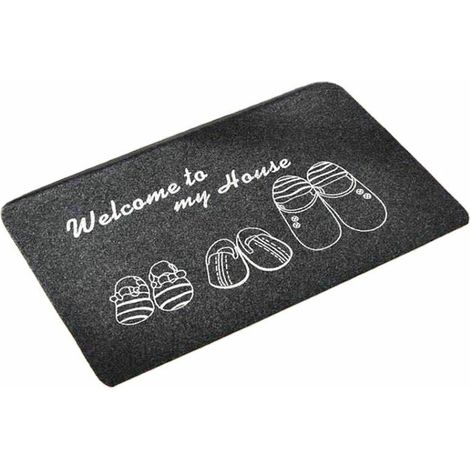 Tapis de Porte Extérieur et Intérieur,Tapis Absorbant Noir Gris,Tapis d’Entrée Antidérapant Facile à Nettoyer avec Revêtement en Caoutchouc pour Couloir,Entrée,Cuisine,Chambre(40x60 cm) (1/5)