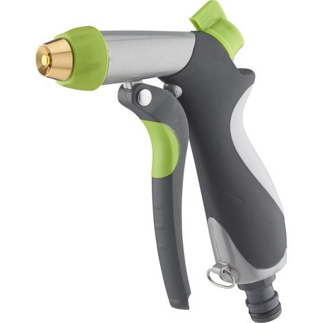 AROZ Pistola di irrigazione con lancia di irrigazione a getto regolabile automatico in metallo + soft grip