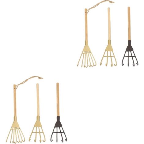 6pièces Mini Râteaux Décoratifs Fer pour Jardin De Outils De Jardinage Artisanal pour Décoration Et Photographie (1/5)