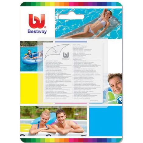 Rustine Réparation - 6,5 cm x 6,5 cm - Étanche - Pour Liner Piscine - Lot De 10 (1/5)