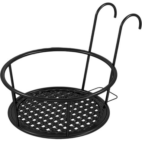 Support Pour Pot De Fleurs - En Métal - Pour Balcon, Jardin, Clôture Ou Rampe - 18 x 17 cm - 1 Pièce