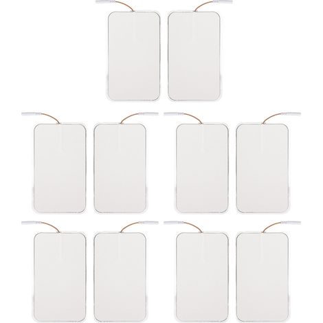 10 Électrodes Réutilisables Rectangulaires pour Stimulateur Musculaire TENS - Lot de 10 Pads de Remplacement (1/5)