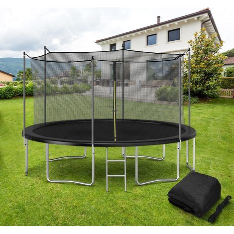 Trampoline safety enclosure net, made of PE, replacement part for trampoline flex net, for 6-pole round frame trampolines (1/5)
