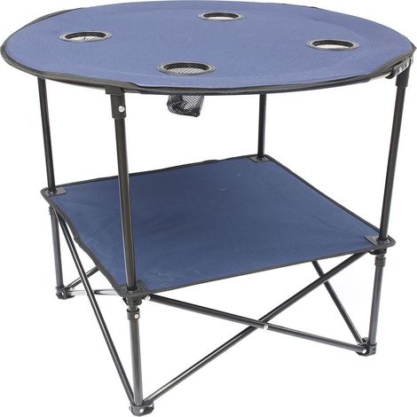 TERRE JARDIN - Mesa de camping plegable de tela Negro