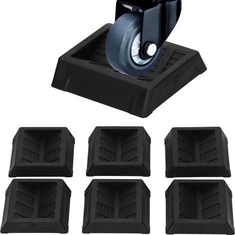 Schwarze Gummiradbefestigung für Betten, Bürostühle, Schränke, Sofas, Haushaltsgeräte, Kleiderschränke und Lenkrollen. (1/5)