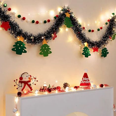 Guirlande Lumineuse De Noël - Décoration Suspendue Pour Arbre De Noël, Cheminée, Intérieur Maison Ou Bureau - 1 Pièce (1/5)