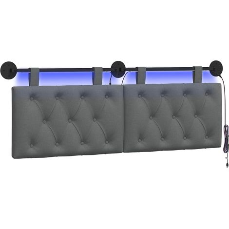 Maison Exclusive - Testiera sospesa Con luce LED Grigio Scuro Tessuto (1/5)