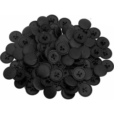 100 Pièces Cache Vis Noir, Capuchon de Vis Cruciforme, Anti-Rouille Cache Vis, Cache Vis Cruciformes en Plastique Noir Adapté Plupart des Vis Phillips (1/5)