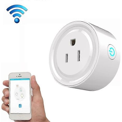 Prise connectée WiFi 10 A, contrôle via application, compatible avec Alexa et Google Home, 100-240 V CA, prise américaine (1/5)