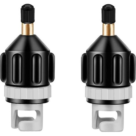 Electric pump adapters for inflatable boats – Pack of 2, standard double-ended valves, nickel-plated brass
