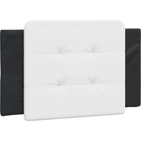 Coussin de tête de lit Zadar noir et blanc 80 cm similicuir