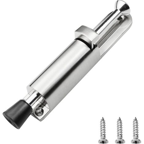 Lever Door Stop, Spring-Loaded Door Stop, Metal Door Stop with Foot Control to Keep the Door Stable, with Screws (1/5)