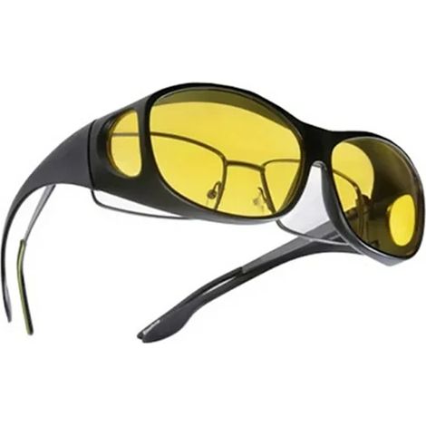 1 Lot Lunettes de conduite, verres jaunes, réduction éblouissement, vision nocturne, usage jour et nuit (1/5)