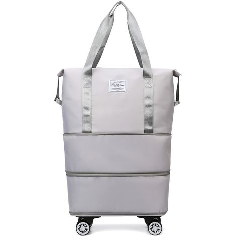 Borsa da viaggio per bagagli, separata per asciutto e bagnato con ruote - Grigio