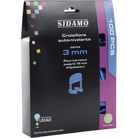 Etui de 100 croisillons 3 mm auto-nivelants de 3 à 12 mm