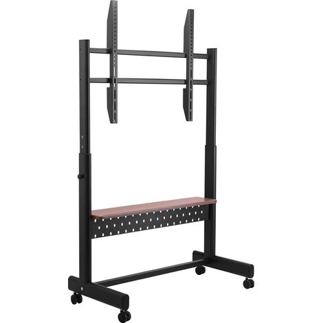 Support TV à roulettes, chariot mobile pour écrans de 55 à 100 pouces, support de moniteur portable réglable en hauteur avec plateau, supporte jusqu'à 93 kg (205 lbs) pour salon, chambre, bureau, exté (1/5)