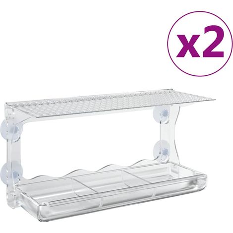 vidaXL Comedero de pájaros para ventanas 2 uds acrílico 30x12x15 cm (1/2)