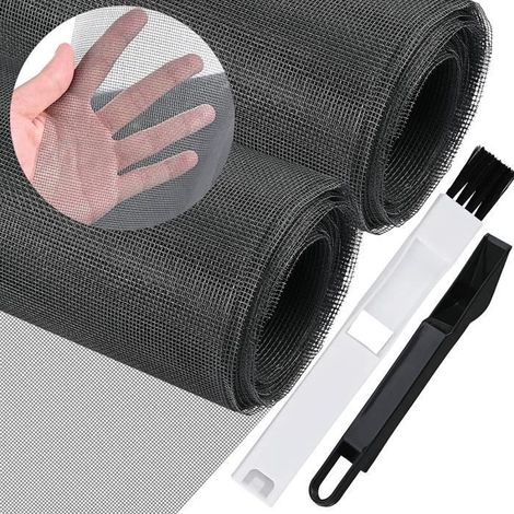 Moustiquaire - nosku - 200x200cm - Gris - Fibre de verre - Ajustable (1/4)