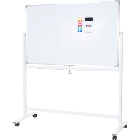 Whiteboard HHG-835, Magnettafel Memoboard Pinnwand, mobil rollbar inkl. Zubehör 150x100cm (1/5)