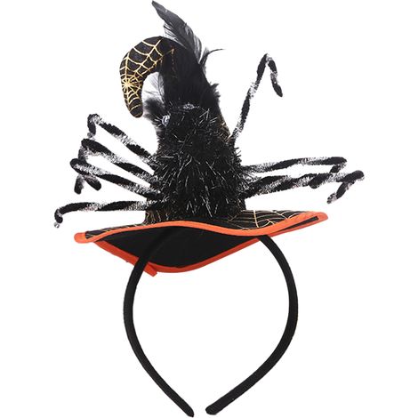 Headband Araignée - Boucles D'oreilles Araignée - Gants Résille - Costume Halloween Femme - Lot de 3 Pièces (1/5)