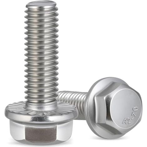 Vis à bride hexagonale M6x30 en acier inoxydable 304, filetage complet, lot de 38 (1/5)