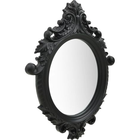 Miroir mural - Miroir de maquillage mural pour Salon,Chambre,Design Moderne style château 56x76 cm Noir -15141 (1/5)