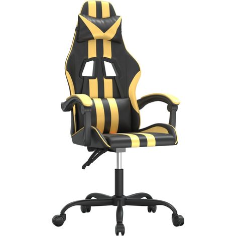 Maison Exclusive - Chaise de jeu Noir et doré Similicuir