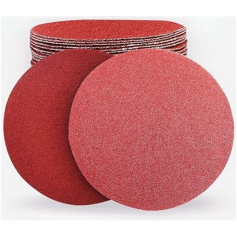Papier de verre autocollant rond grain 80. Disque de ponçage diamètre 180 mm convient au bois,aux meubles,au traitement de polissage du plastique, Disque de sable de taille moyenne (20 pièces) (1/5)