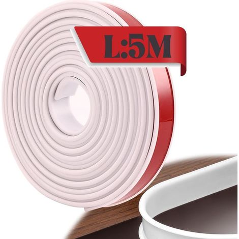 5M Forme de U Plan de Travail Bande de Garniture, Caoutchouc Souple TPE Placage Bois Couvre Chant pour Meubles pour Réparation et Restauration D’armoires (1/5)