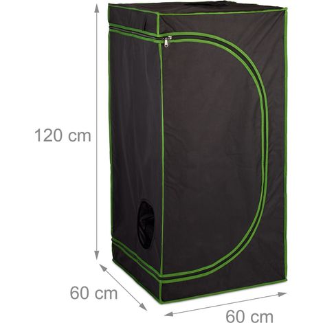 Chambre de culture intérieure 200 x 120 x 120 cm accès facile répartition optimale lumière en polyester noir (1/4)