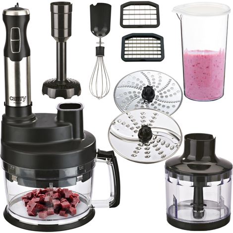 Camry CR4623 Set Mixeur Plongeant, Hachoir Multi-usages, Fouet, 3 en 1, Acier Inoxydable 1600W