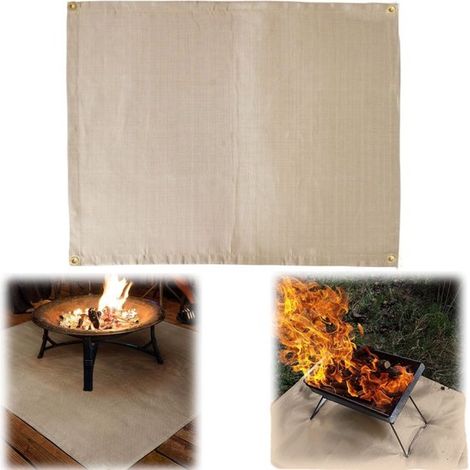 Feuerbeständiges Material Grillisolationsmatte Schwer entflammbare Picknickdecke Grillmatte aus Fiberglas Inklusive Aufbewahrungstasche für Grill