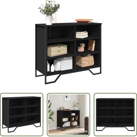 vidaXL Metallbeine -  Sideboard Schwarz 91x35,5x74,5 cm Holzwerkstoff (1/5)