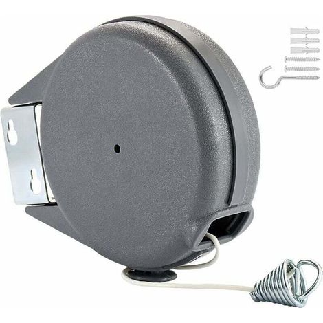 Corde à linge rétractable 15m – Extensible pour intérieur et extérieur – Capacité 30 lb – Installation rapide avec accessoires fournis (1/5)