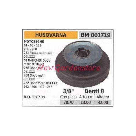 Pignone HUSQVARNA motore motosega 61 66 162 266 268 272 3/8 denti 8 001719