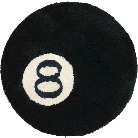 Simulation Tapis Boules, Coussin de Chaise Doux touffeté Rond, Tapis de décoration de Tapis Noir Tapis de Cercle Noir pour décorations (1/5)